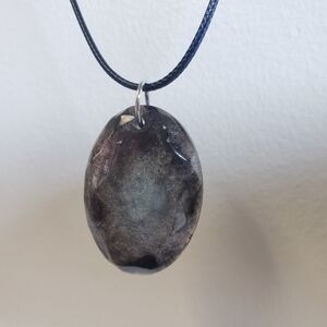 Handmade Blue & Gray Ombre Resin Pendant Necklace – Homespun Utopia